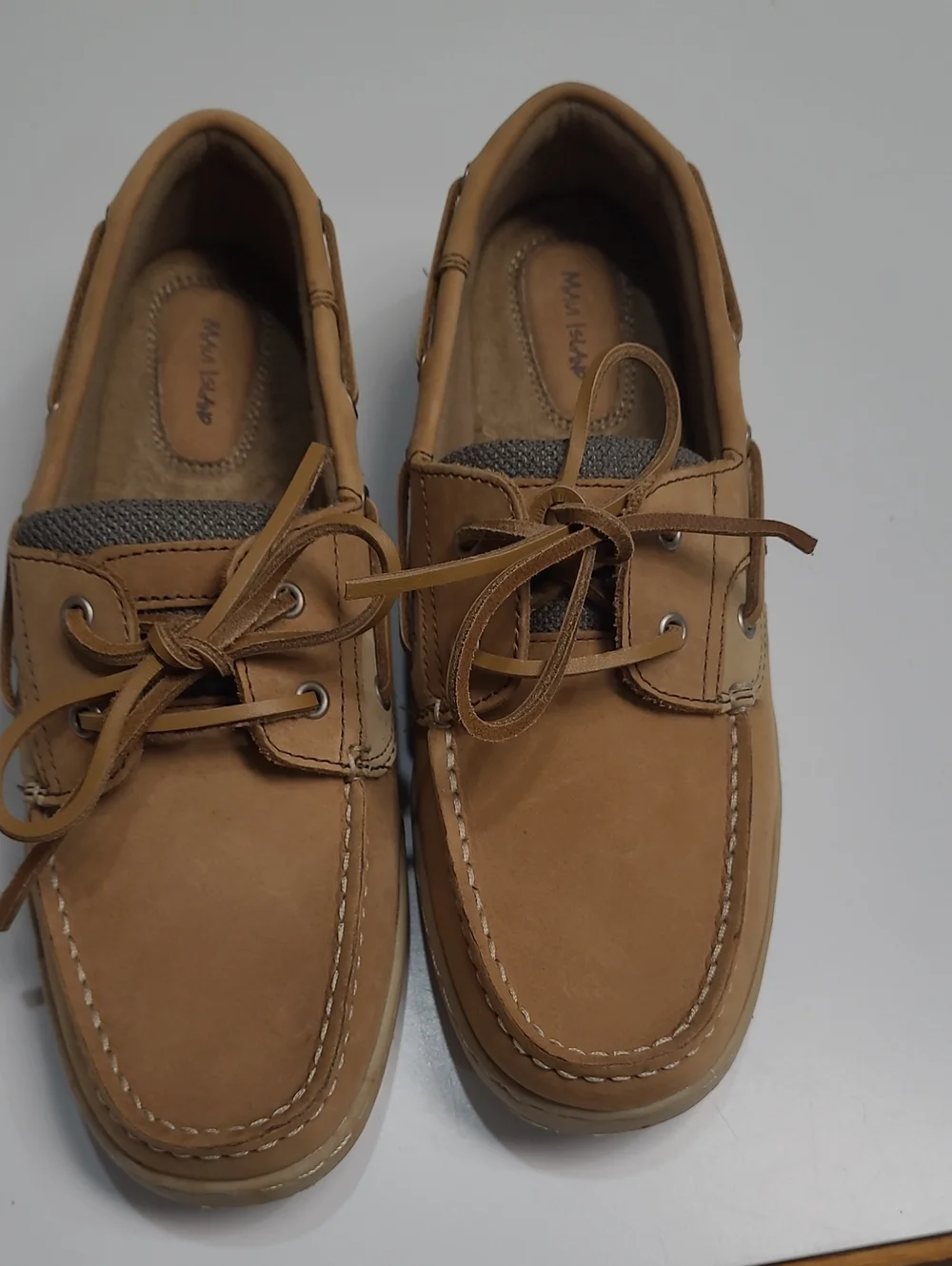 Maui Island Tan Leather Boat Shoes -Size 10